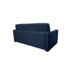 HORACE canapé convertible 3 places bleu nuit matelas Dunlopillo 140cm