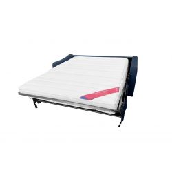 HORACE canapé convertible 3 places bleu nuit matelas Dunlopillo 140cm