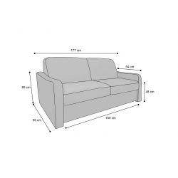 HORACE canapé convertible 3 places gris ardoise matelas Dunlopillo 140cm