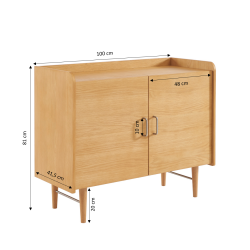 Buffet TWIGGY placage chêne 110cm