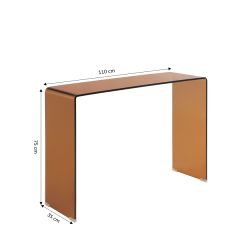 Console GINZA verre trempé caramel 110cm