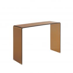 Console GINZA verre trempé caramel 110cm