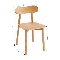 Lot de 2 chaises CELESTE chêne massifet pieds en placage chêne