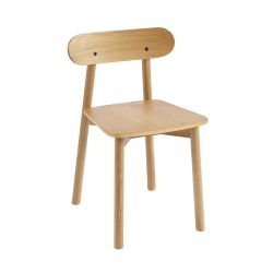 Lot de 2 chaises CELESTE chêne massifet pieds en placage chêne