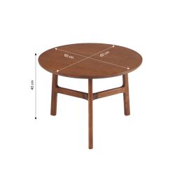 Table basse DOLLY placage frêne couleur noyer 60cm