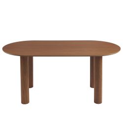 Table de séjour PENELOPE placage chêne couleur noyer 180cm