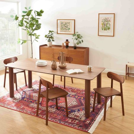 Table à manger PILAR placage noyer extensible 180-240cm