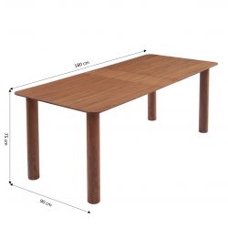 Table à manger PILAR placage noyer extensible 180-240cm