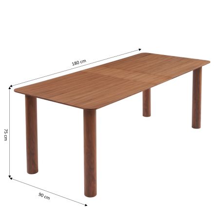 Table à manger PILAR placage noyer extensible 180-240cm