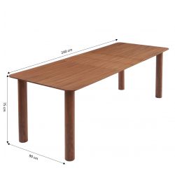 Table à manger PILAR placage noyer extensible 180-240cm