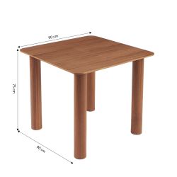 Table à manger PILAR placage noyer extensible 90-160cm