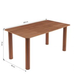 Table à manger PILAR placage noyer extensible 90-160cm