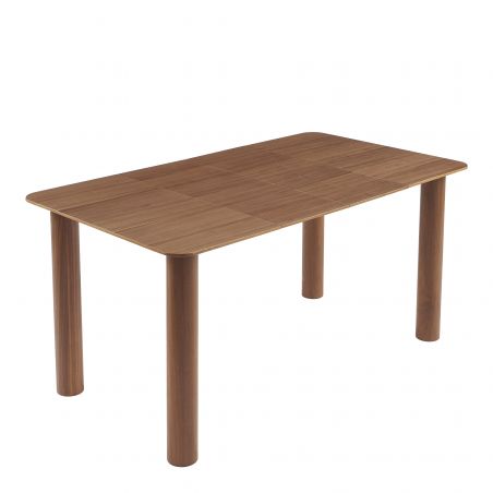 Table à manger PILAR placage noyer extensible 90-160cm