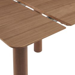 Table à manger PILAR placage noyer extensible 90-160cm