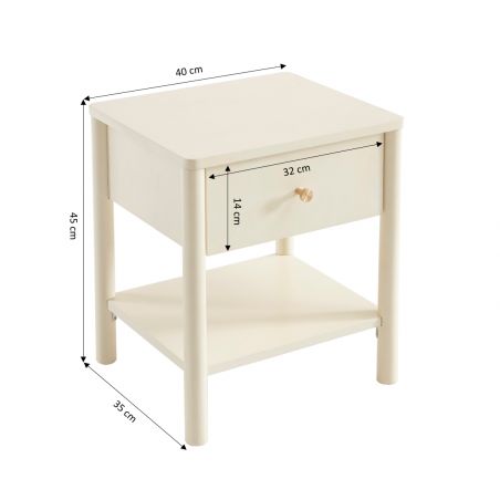 Table de chevet CLEO beige 40cm