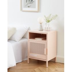 Table de chevet PANTONE métal rose blush 40cm