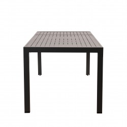 Ensemble repas DINA gris foncé 8 places  en aluminium avec table extensible