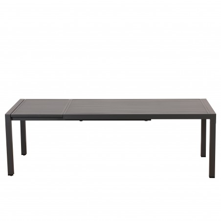 Ensemble repas DINA gris foncé 8 places  en aluminium avec table extensible