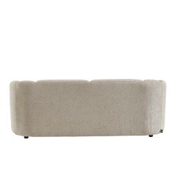 Canapé droit JOE en tissu bouclette beige fixe 3 places