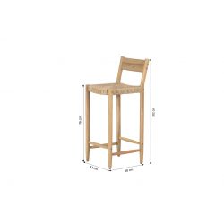 Lot de 2 tabourets de bar NAHA hauteur d'assise 75 cm