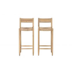 Lot de 2 tabourets de bar NAHA hauteur d'assise 75 cm